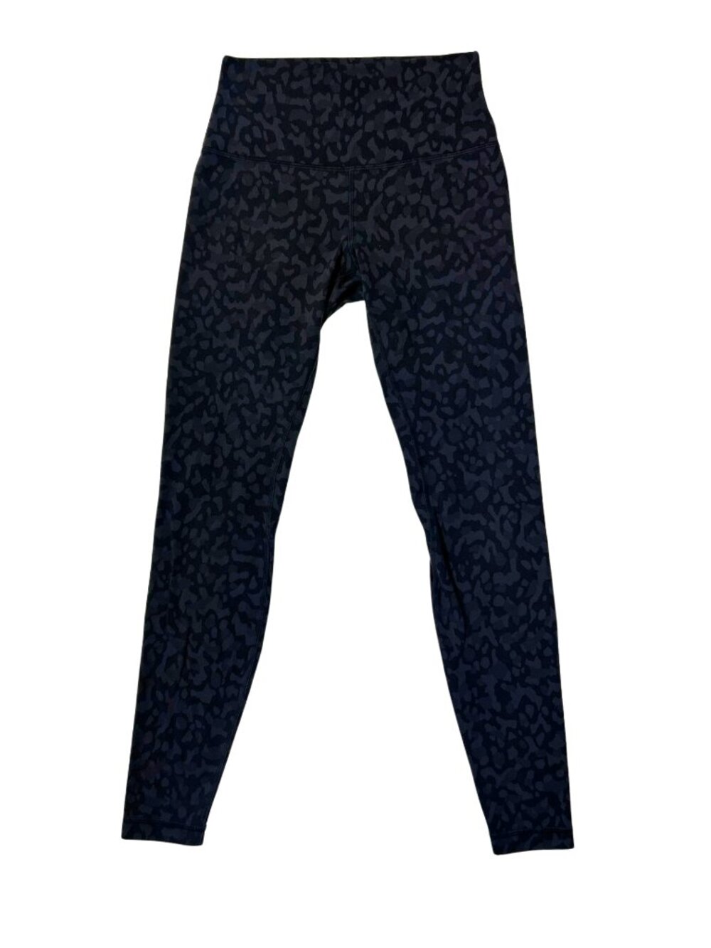 Lululemon Athletica Women's Size 6 Black Gray Leopard Print High Rise Leggings